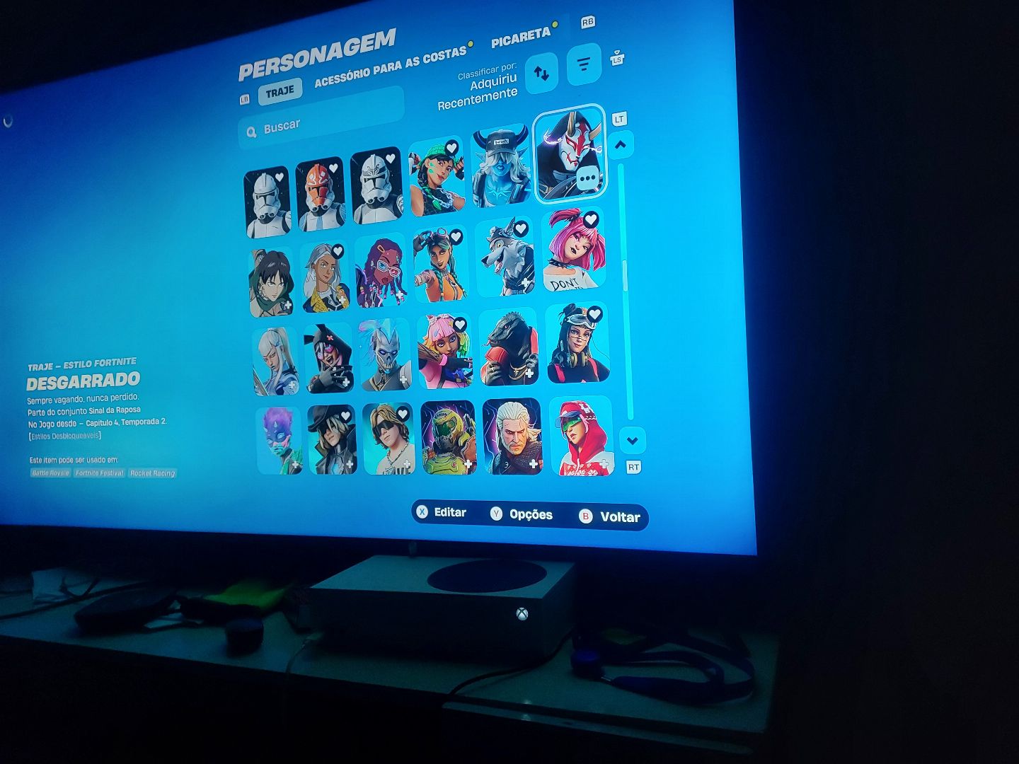 Conta do fortnite antiga passes 4 capítulo 1 e salve mundo 386 skins pacotes rar