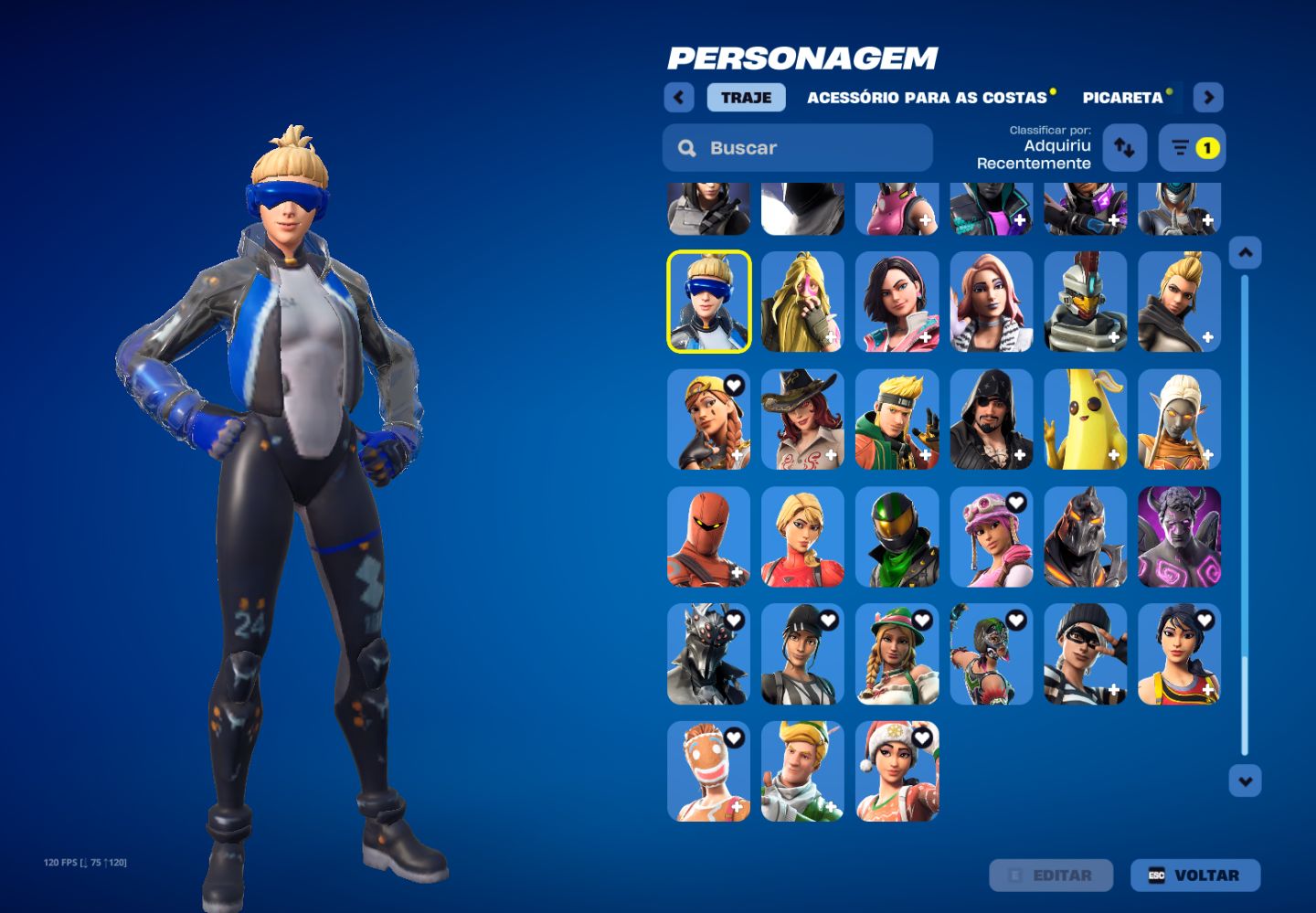 Conta de fortnite com cavaleiro aranha corrompido minty, travis scott e mais
