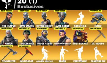 CONTA FORTNITE COM FLOSS / THE REAPER / ELITE AGENT / BLUE SQUIRE / TWITCH PRIME