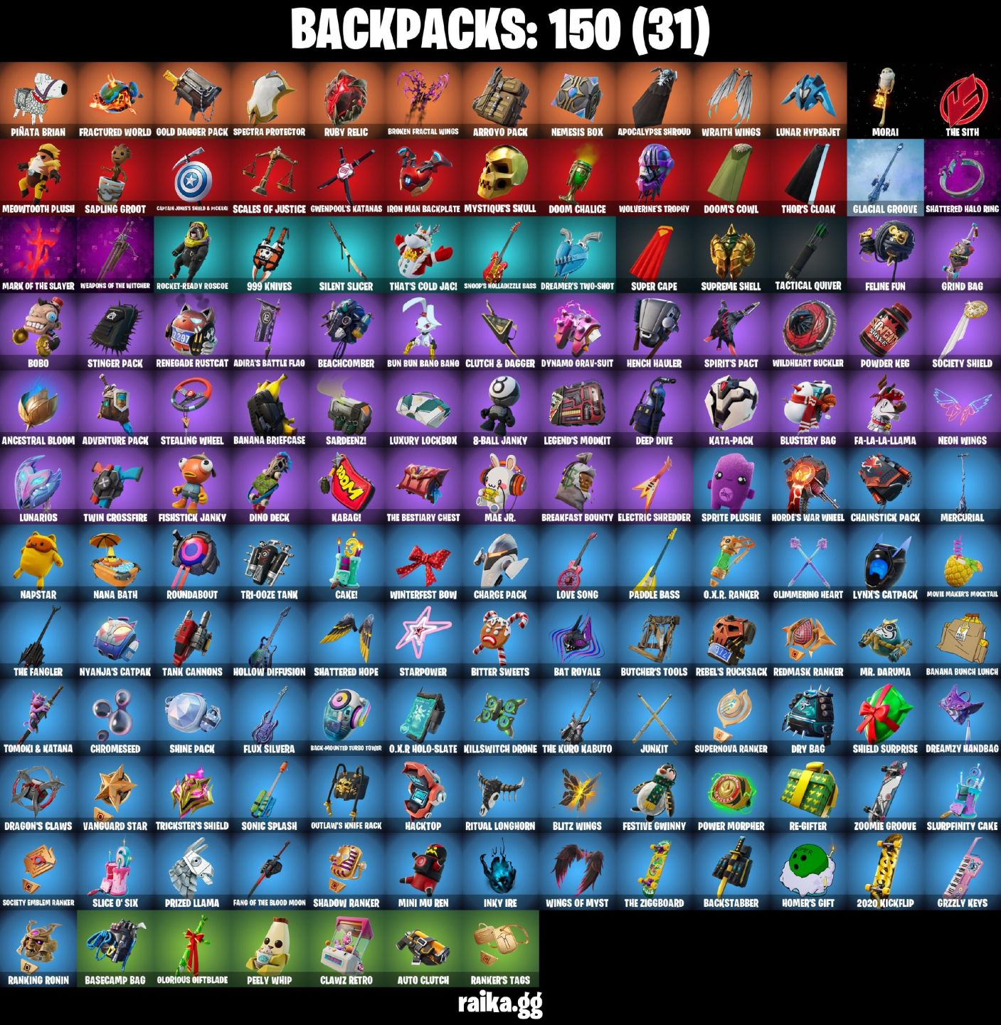 84 skins | Omegarok Leaviathan axe Candy axe reaper