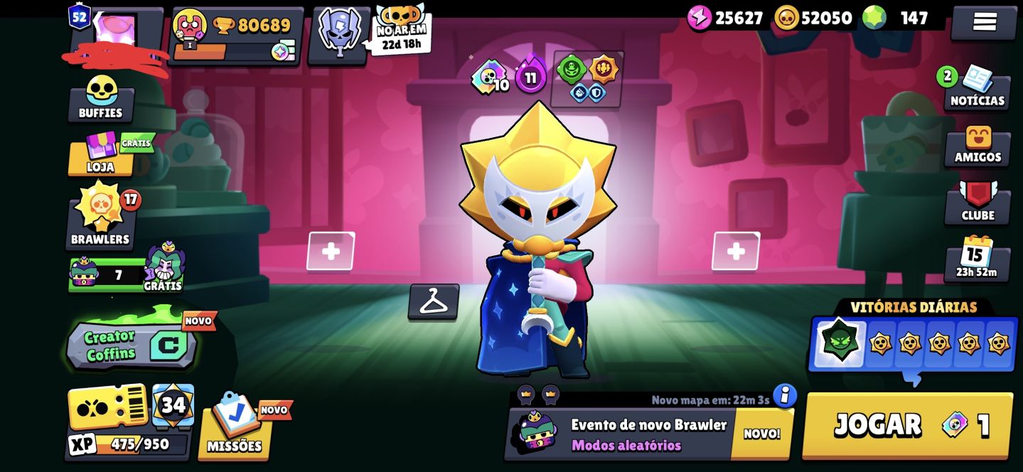 CONTA DE BRAWL TOP 80K DE TROFÉUS COM FAMA SOLAR