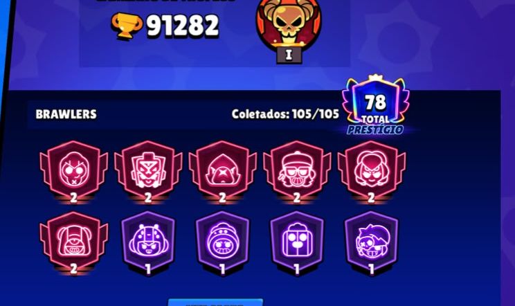 CONTA DE BRAW STARS 91K COM PRIMEIRO PASSE DO JOGO