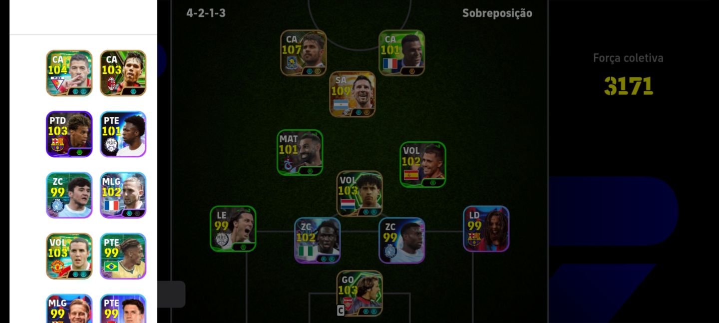 Contas de efotball com Messi nedved yamal haland cristiano Ronaldo mbappe etc