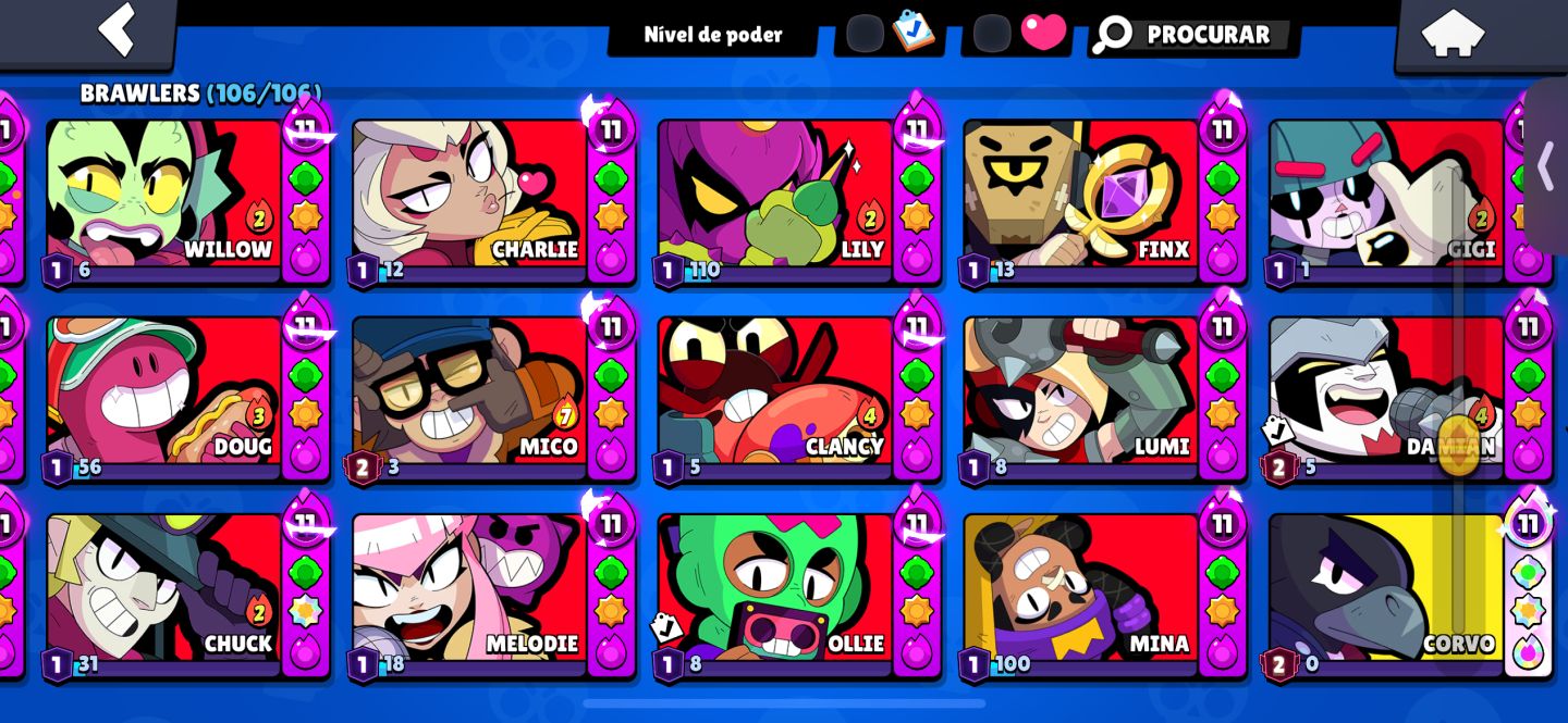 CONTA DE BRAWL STARS 120K FULL 11 FULL BUFF 107/108 ALTERO GMAIL P SEU