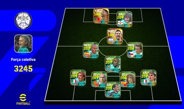 Conta Efootball Meta com Messi, CR7 e Best