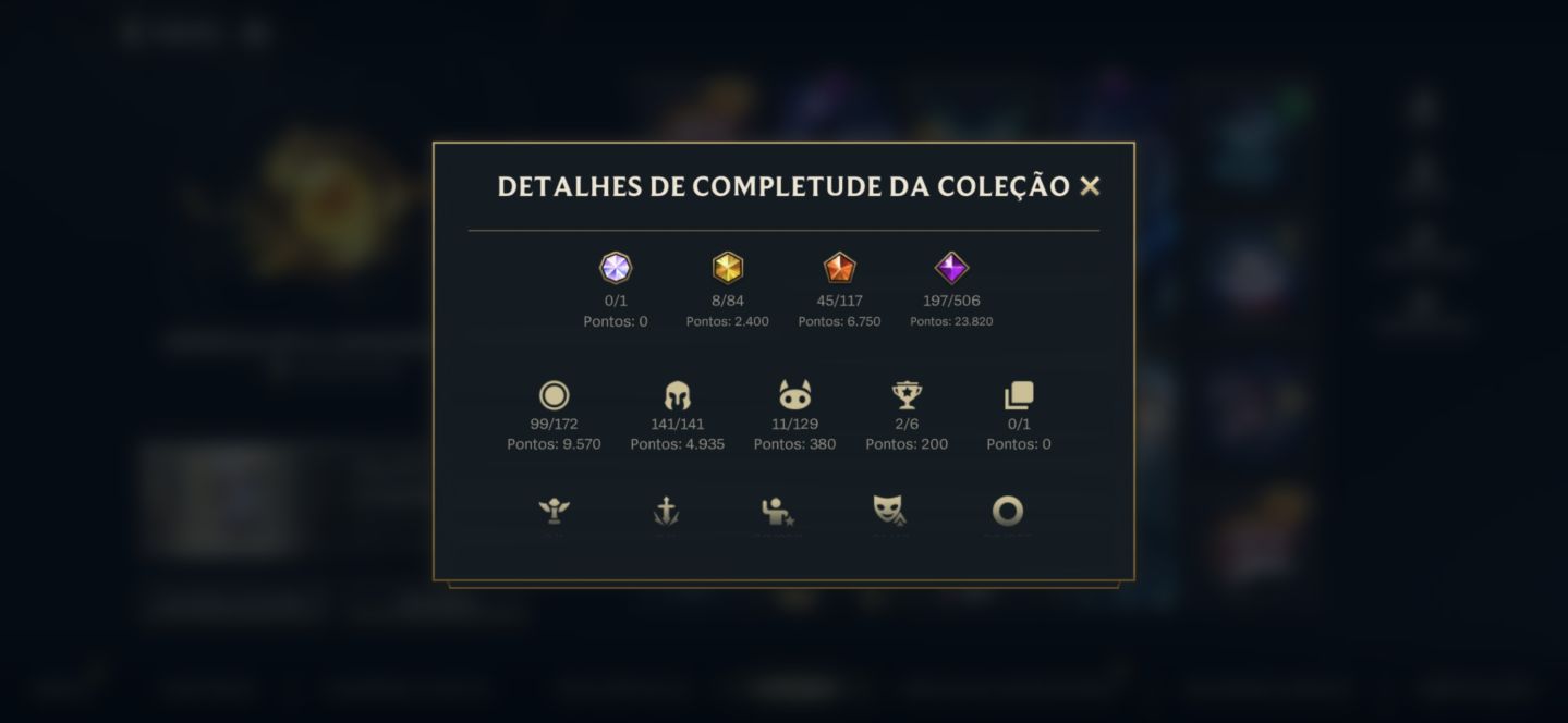 Conta Wild rift monarca, com 349 skins