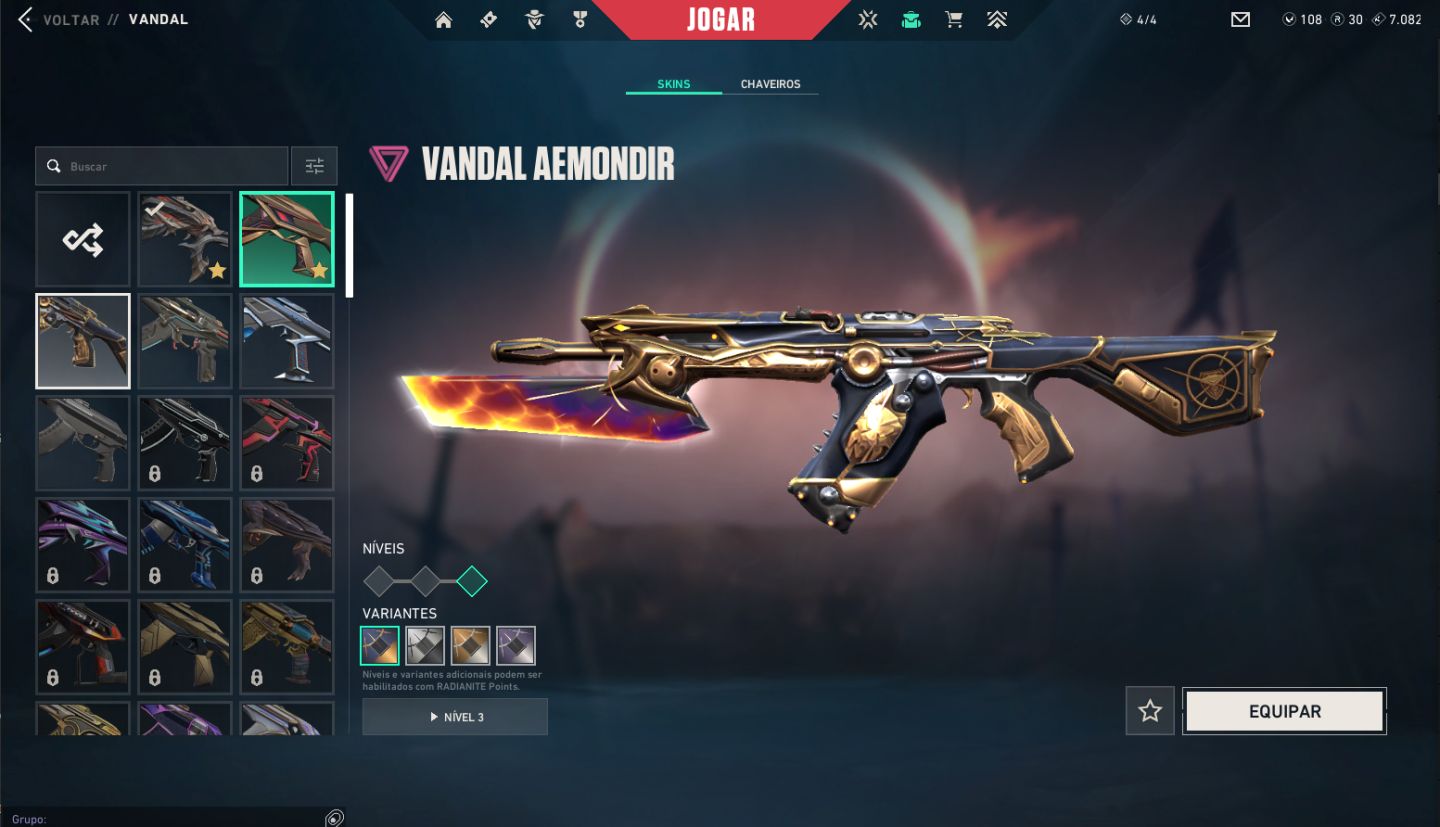 Conta Vava com 14 skins da loja, Karambit Vct 2025, ex imortal, + de 1k gasto