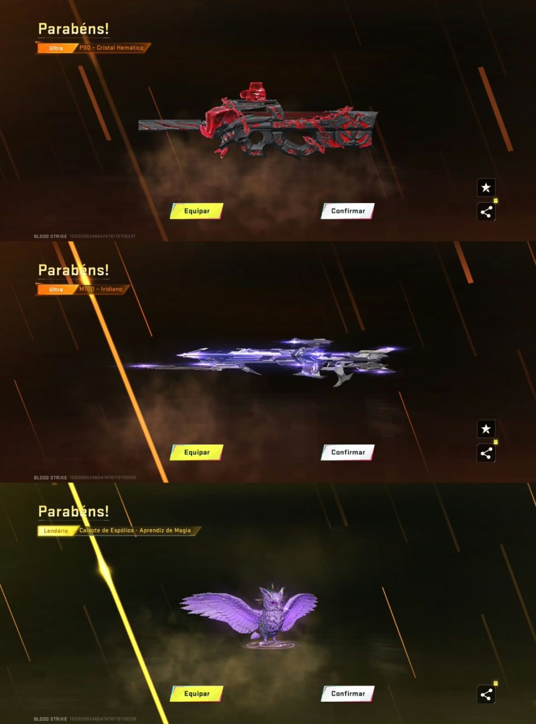 CONTA DE BLOOD STRIKE COM P90 CRISTAL HEMATICO + M700 IRIDIANO!