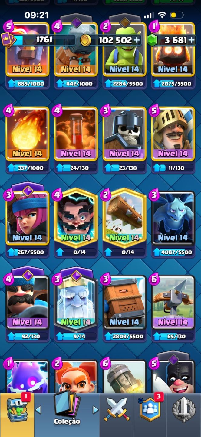 CONTA DE CLASH ROYALE FULL ACESSO 10827K - TODAS AS CARTAS - TORRE NIVEL 15