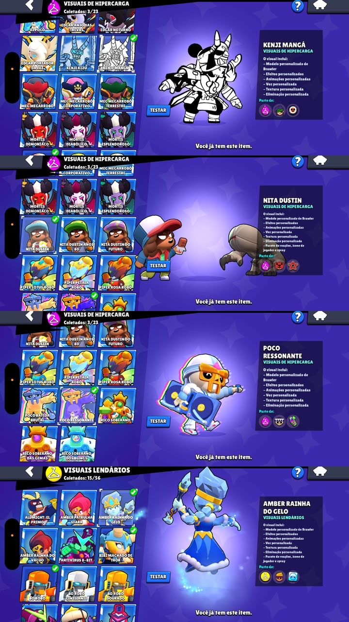 CONTA DE BRAWL STARS 90K DE TROFEUS | 107 BRAWLERS varias skins