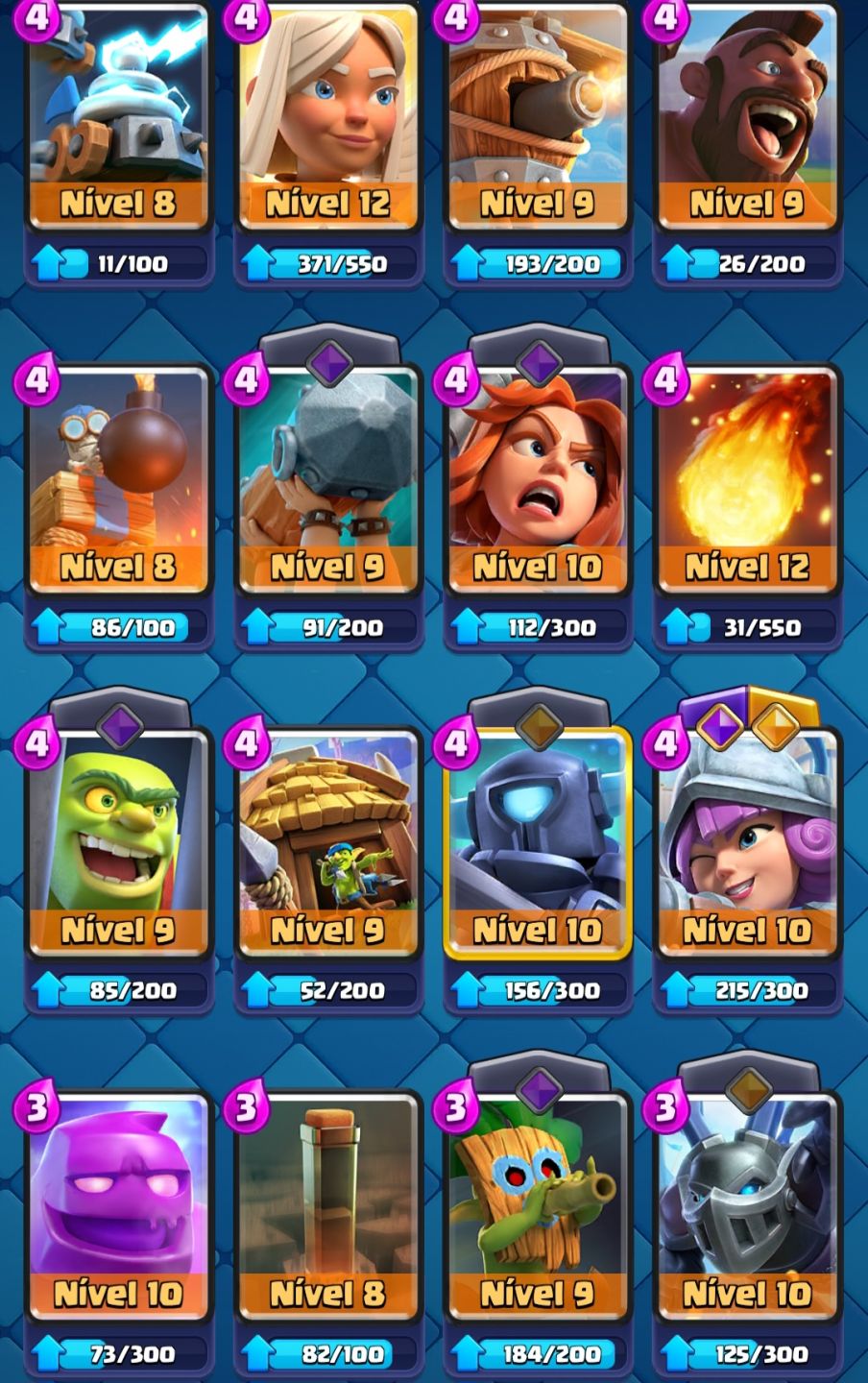 Conta do Clash Royale na Arena 20 e com de Troféus 7583