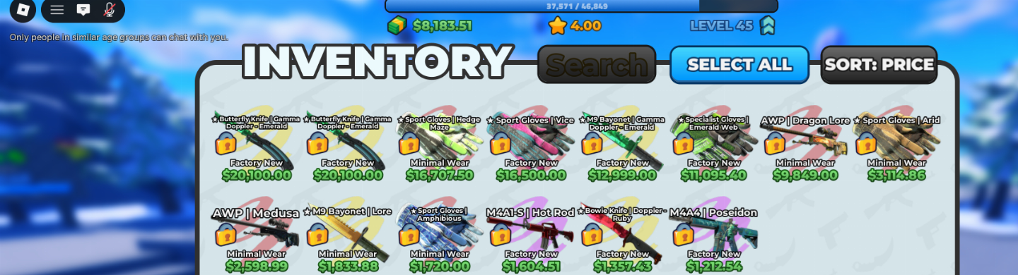 Paraíso da Caixa 15k, 25k, 50k e 100k em skins | Case Paradise