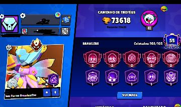 Conta Brawl Stars +73,5K | 103/103 - 55 PRESTÍGIOS, Fama Saturniana, skins raras
