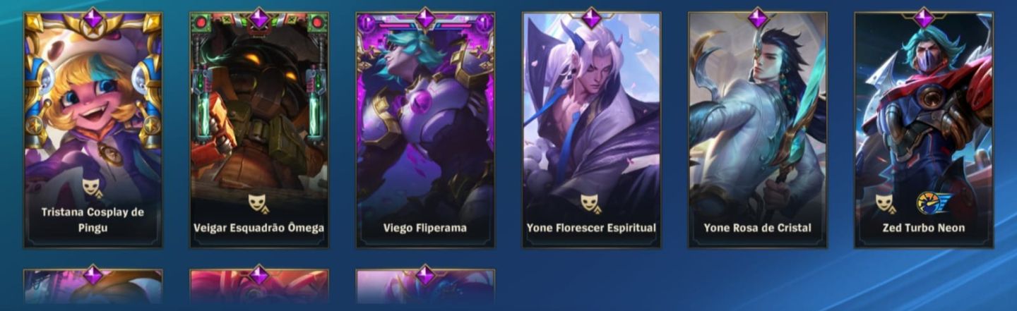 Wild Rift conta - 130+ skins, Full champs e NV300+
