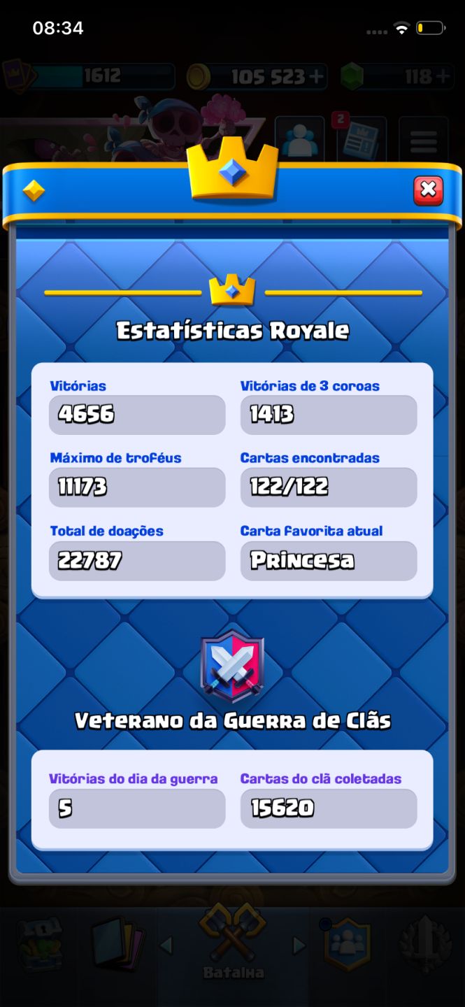Conta Clash Royale Coleção Completa CL 1612
