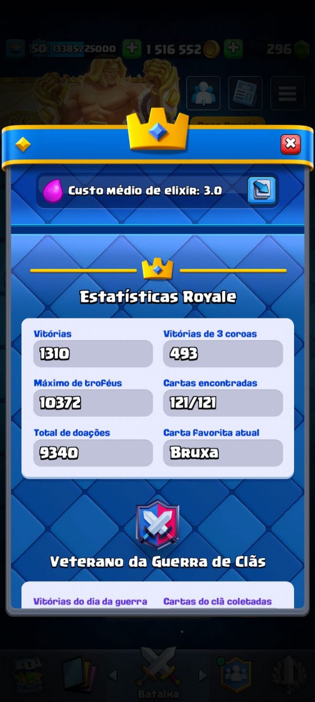 Conta de brawl e clash muito rara