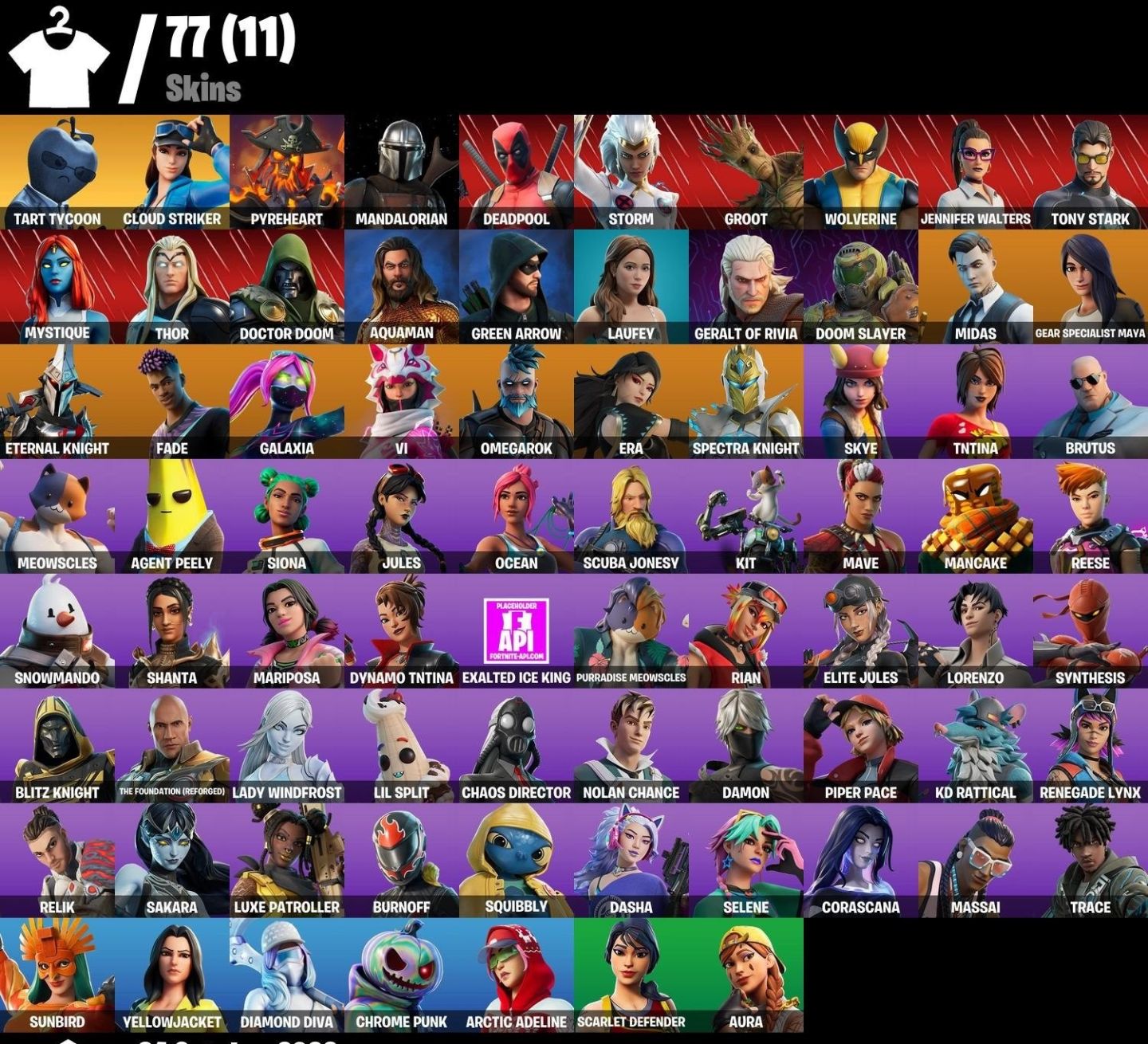 CONTA FORTNITE ANTIGA (C2S1) | PASSE MARVEL COMPLETO + MIDAS + DEADPOOL.