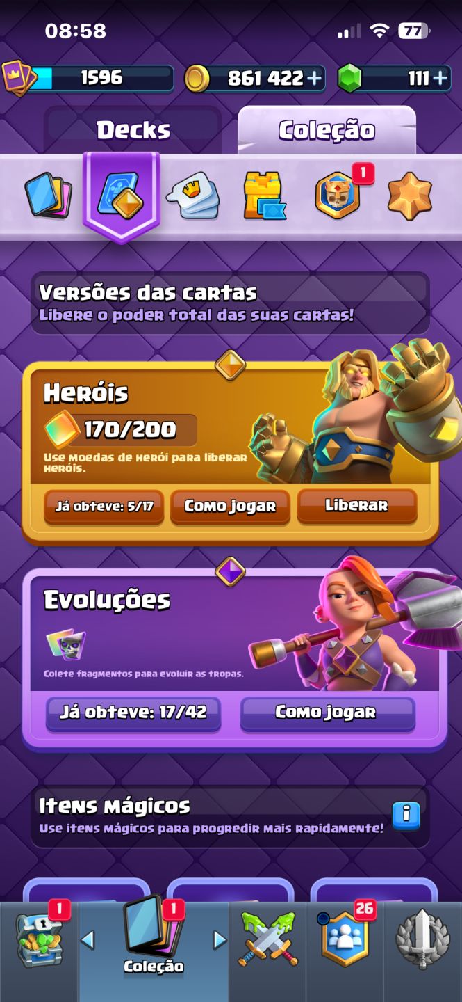 CONTA DE CLASH ROYALE