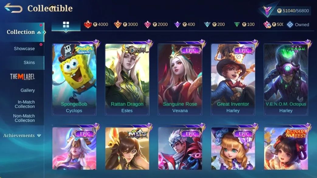 217 SKINS - FULL EMBLEMAS - FULL HEROIS