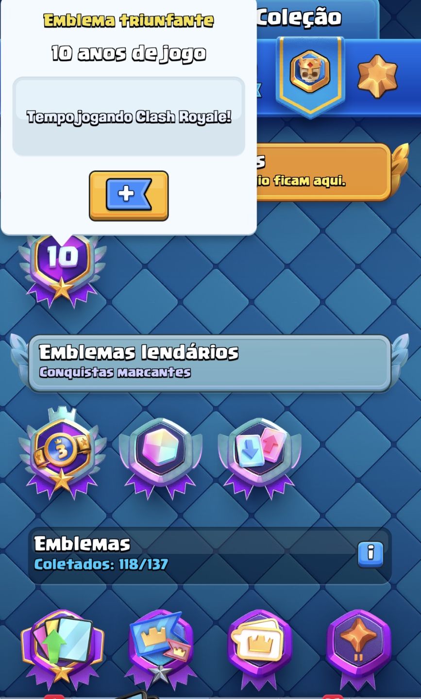 Conta 10 anos clash royale