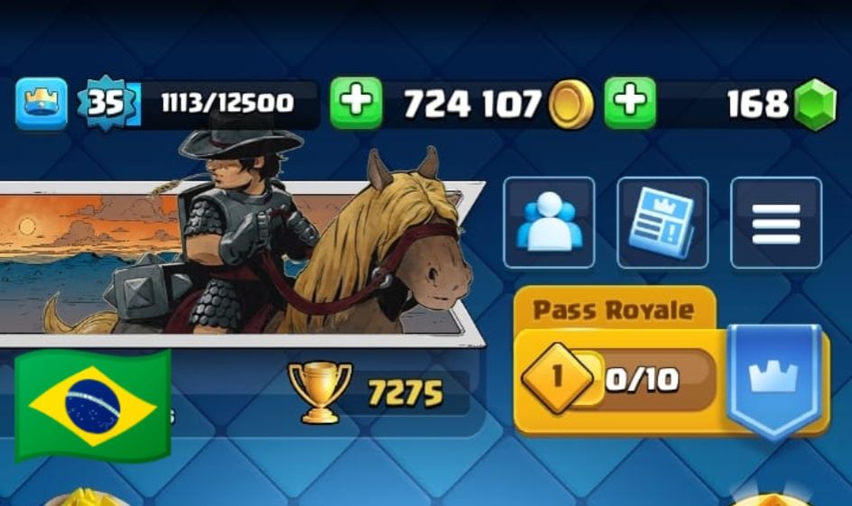 Conta com mais de 7000mil troféus de Clash Royale