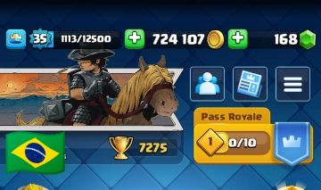 Conta com mais de 7000mil troféus de Clash Royale