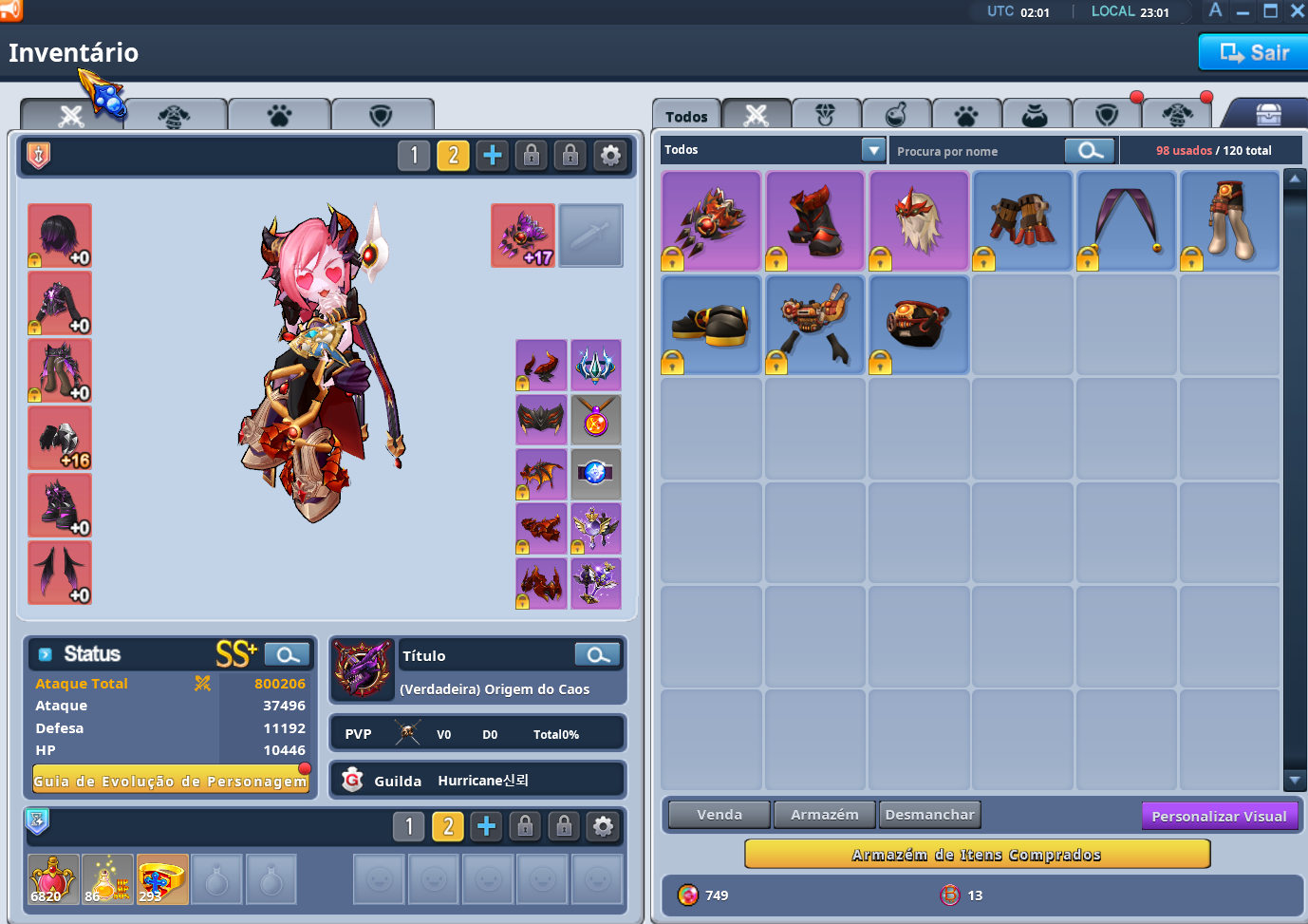 Conta Grand Chase Completa com Excelente Progresso C-lv741