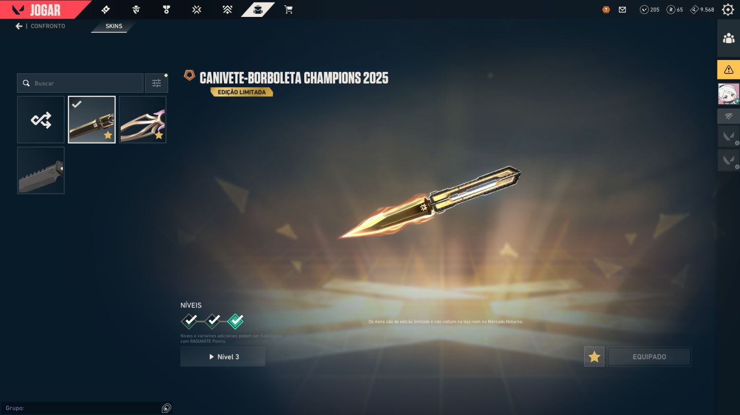 CONTA VALORANT LV100+ SKIN CHAMPIONS 2025 E OUTRAS MAIS!