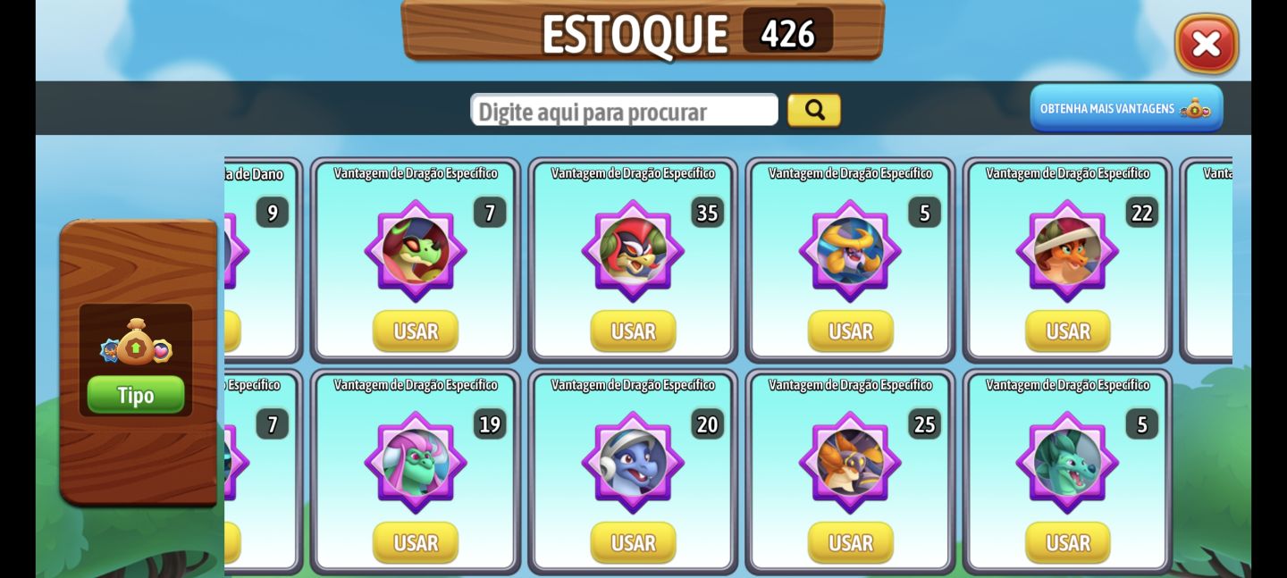 Conta de Dragon City com várias Skins