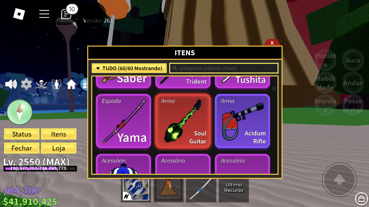 CONTA BLOX FRUITS[KITSUNE E MUITAS MÍTICAS NO INV][CDK,SOUL GUITTAR E HALLOW SC