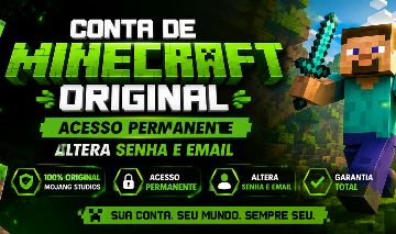 CONTA DE MINECRAFT ORIGINAL FULL ACESSO