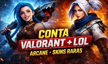 CONTA RIOT COMPLETA VALORANT + LOL COM SKINS LENDÁRIAS E EXCLUSIVAS