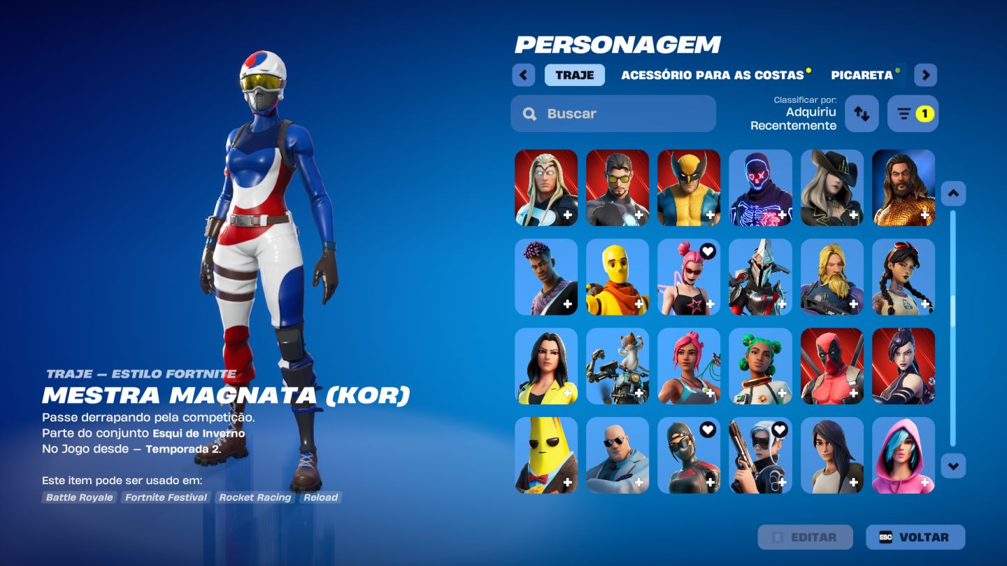 CONTA FORTNITE | WONDER + GALAXY + IKONIK + MINTY + REFLEXO FURTIVO | S3