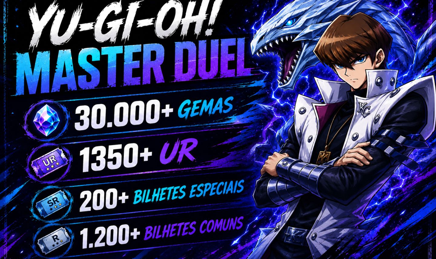 Contas de YU-GI-OH! MASTER DUEL 1350+ UR E 30K+ GEMAS