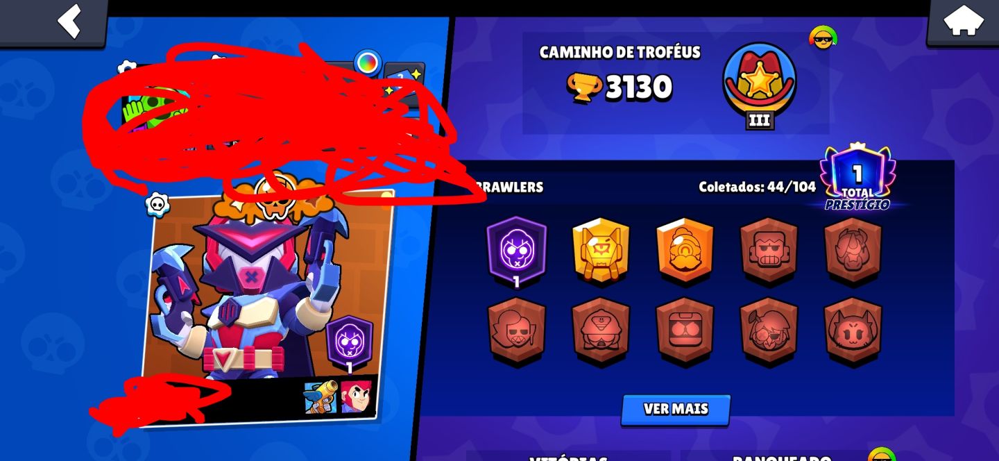 Conta brawl stars com skins raras e misticas