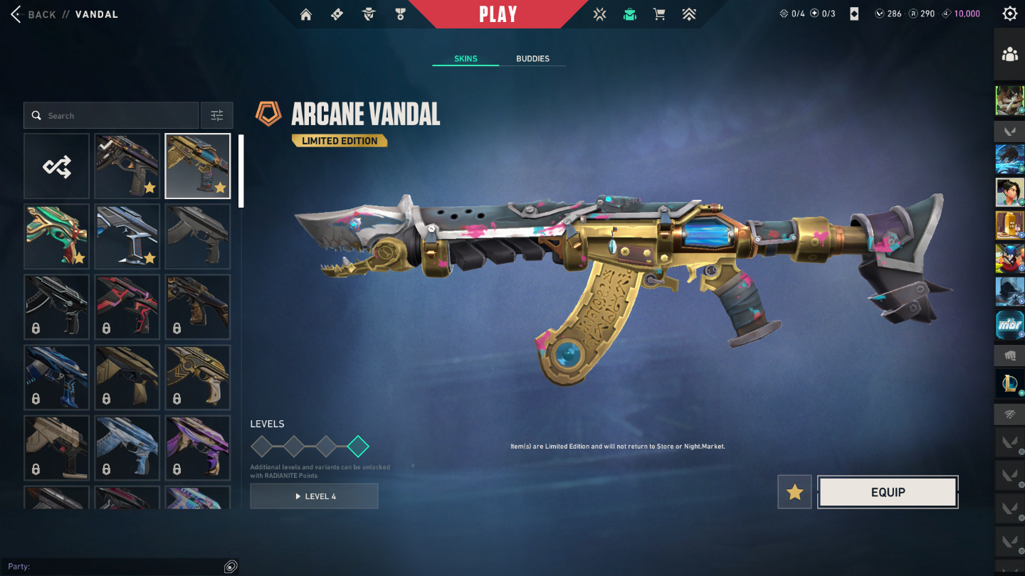 VALOR NEGOCIÁVEL!!! - CONTA DE VALORANT, LVL 190+, 600R$ EM SKINS