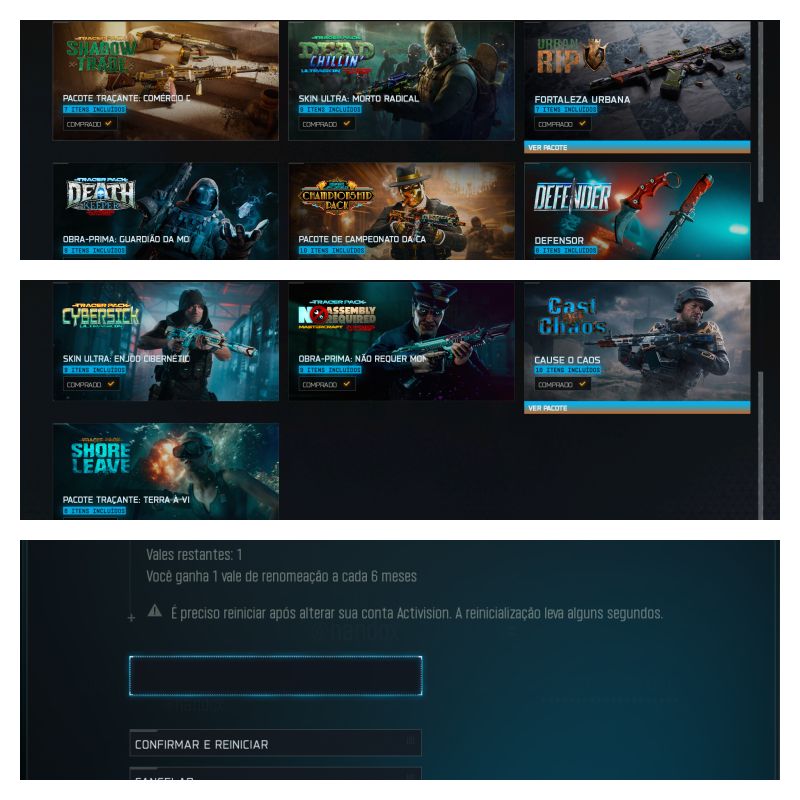CONTA WARZONE NIVEL 1.000