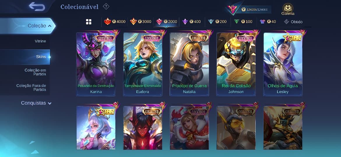 Conta Mobile Legends - 326 Skins Legends e Raras - Informações de Login Alterave