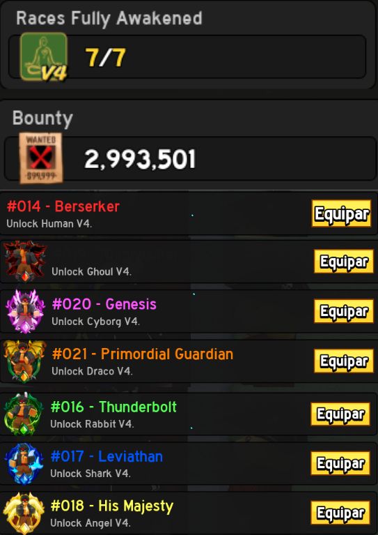 Conta de Blox Fruits Full com Dragon, Portal e Buddha Perm, Gamepass e raças v4