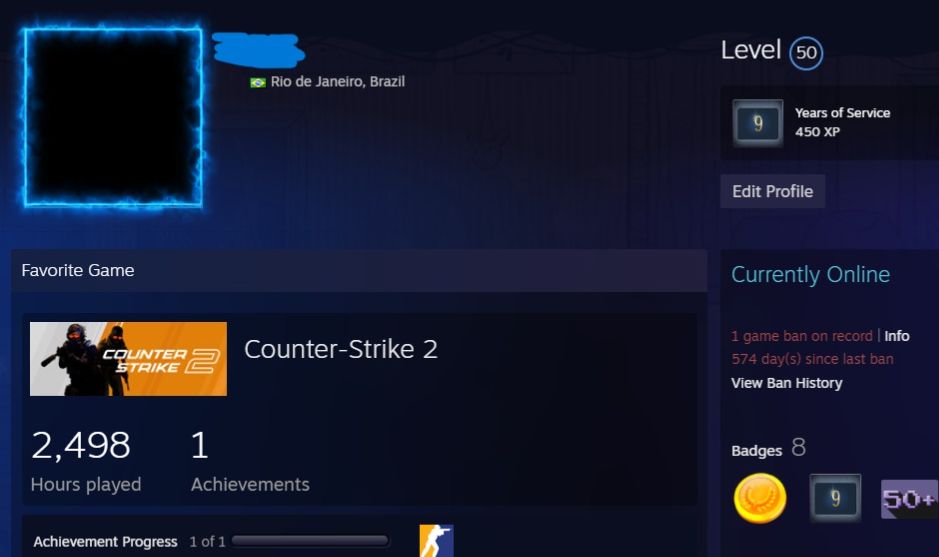 CONTA STEAM LEVEL 50 | 9 ANOS | +100 JOGOS | CS2 COM 2.498 HORAS
