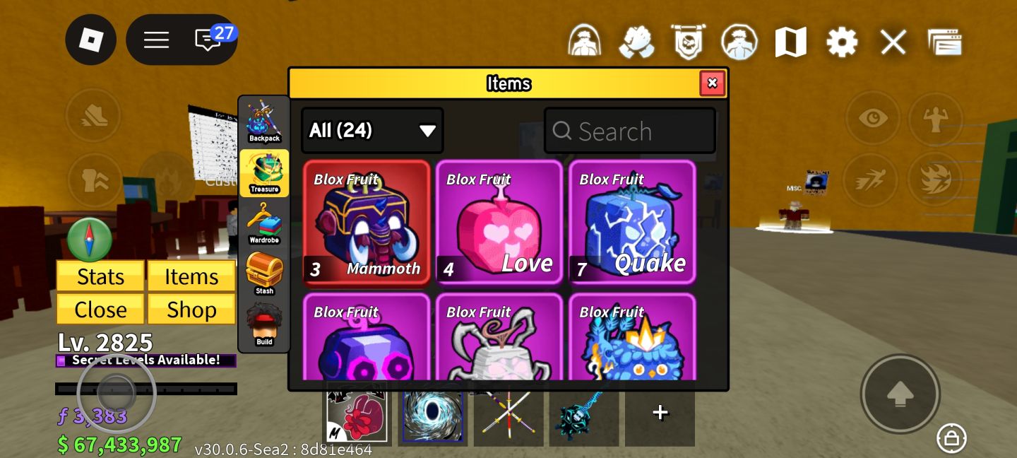 Conta de blox fruits com quase todas as gamepass e 4 perms