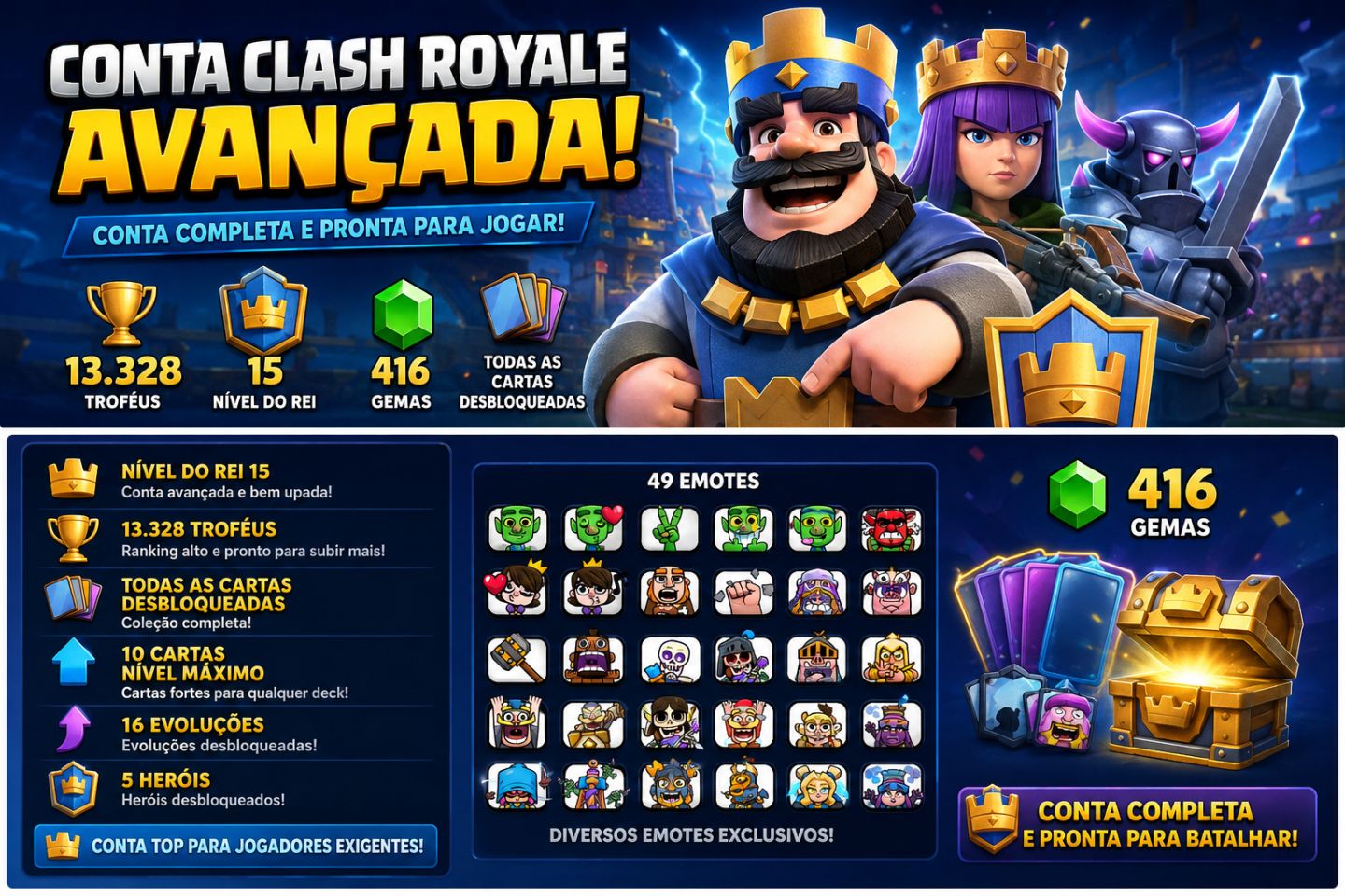 Conta Clash Royale endgame