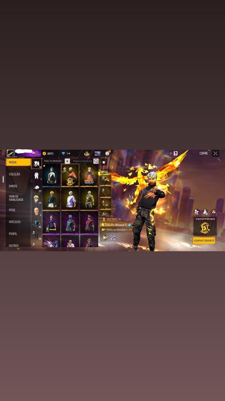 CONTA FREEFIRE COM NARUTO - MP5 EVOLUTIVA - ENTRE OUTROS