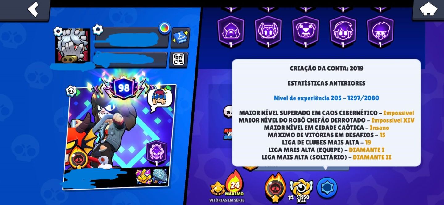 CONTA DE BRAWL STARS ANTIGA 105K DE TROFEUS JUNTO COM CLASH ROYALE 11K+ TROFEU