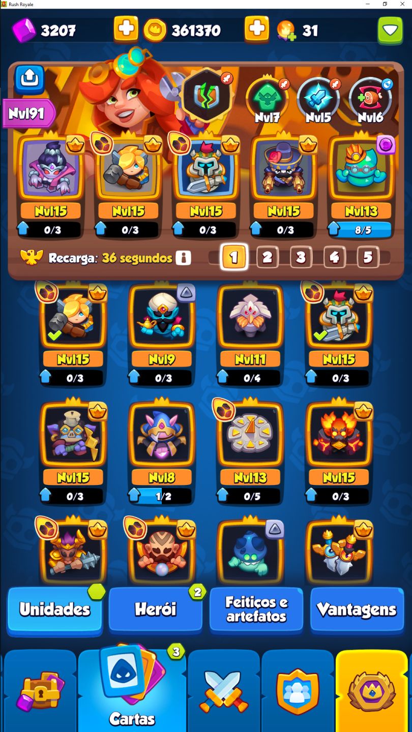 Conta Rush Royale único dono.