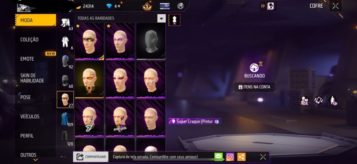 Conta de free fire | LVL 58 + email de recuperação