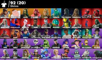 92 skins | Renegade Raider, Peter Griffin, Hades, Valeria, Zeus | 0 VB |