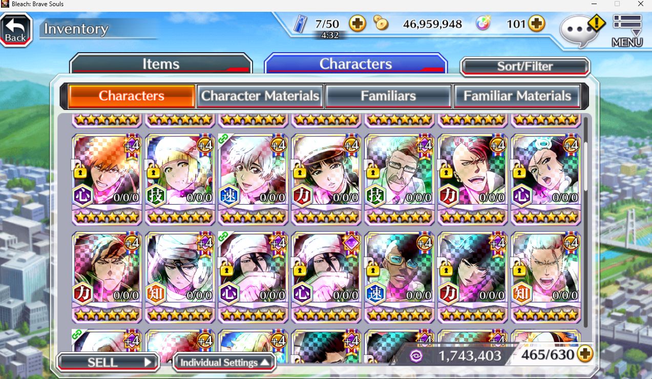 Conta Bleach Brave souls Focada em Guild Quest
