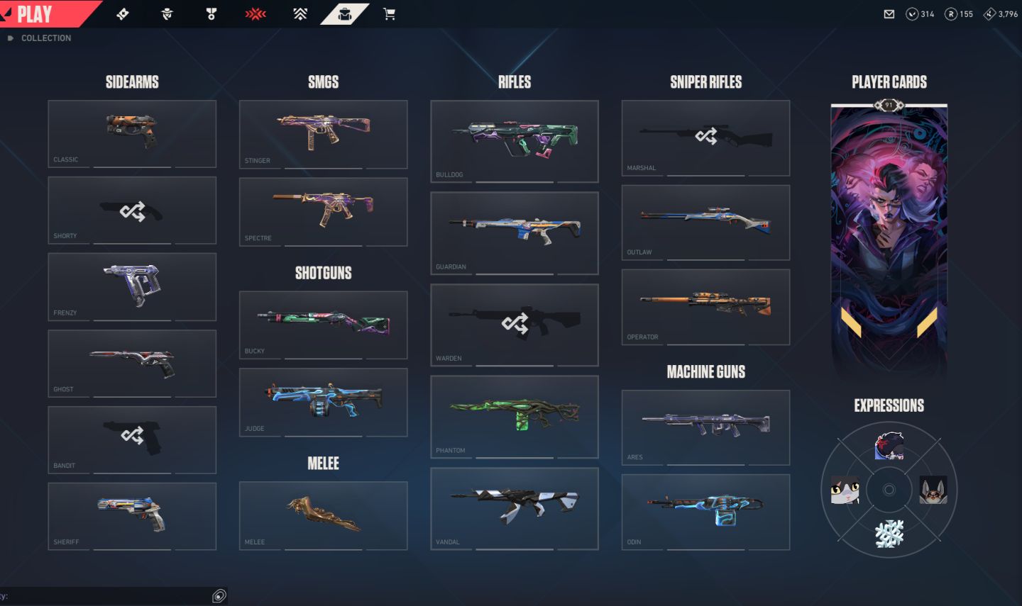 CONTA VALORANT - MUITAS SKINS - R$500 GASTOS
