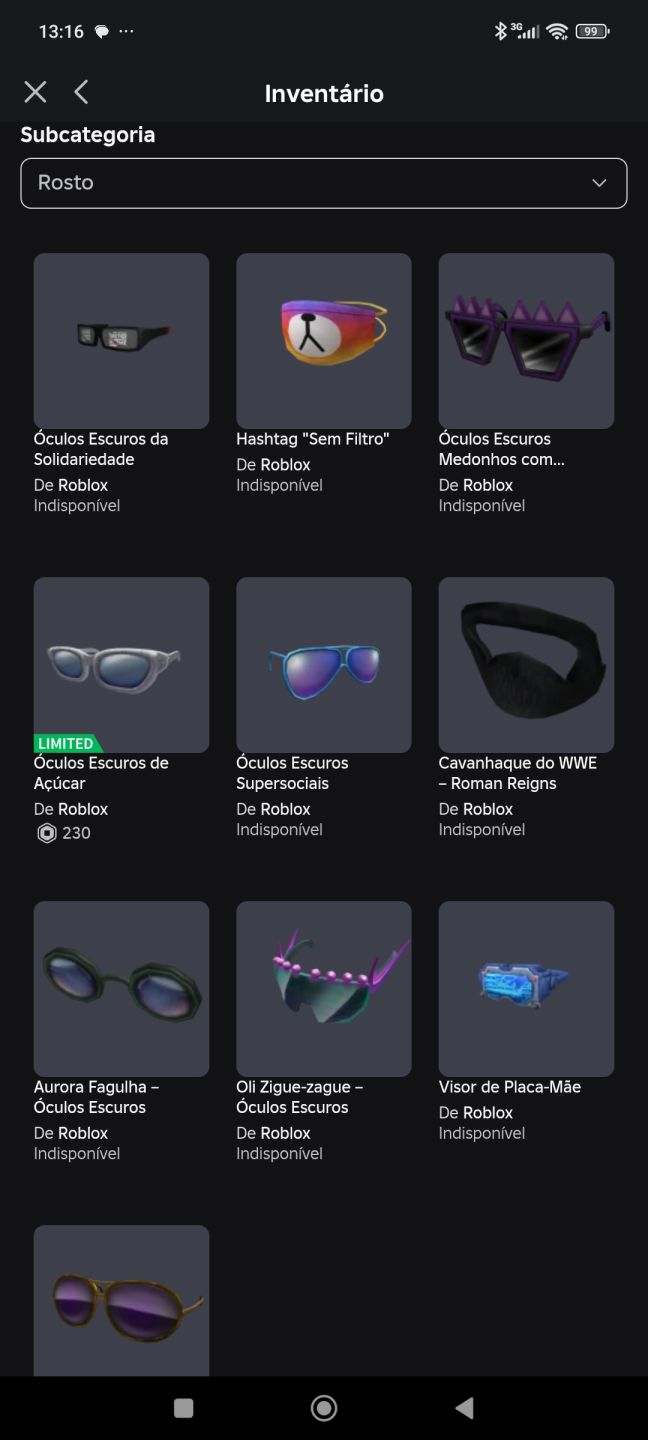 Conta Roblox antiga e rara diversos itens